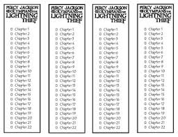 Title page (left) and copyright page (right) for the lightning thief. Percy Jackson And The Olympians The Lightning Thief Chapter Checklist Bookmarks
