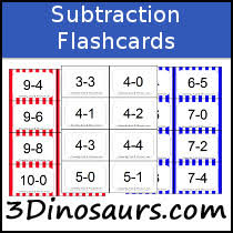 Get it as soon as wed, aug 25. 3 Dinosaurs Subtraction Flashcards