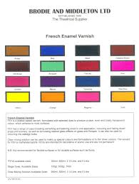 French Enamel Varnish Colour Chart