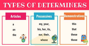 Determiner Definition Types List And Useful Examples Of Determiners 7 E S L In 2020 Determiners Definite And Indefinite Articles Character Traits List