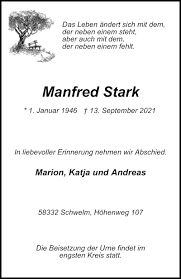 Traueranzeigen von Manfred Stark