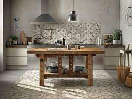 Gres Porcellanato Smaltato Maiolica Decorata Cucine In Stile Country Cucina Shabby Chic Pavimento Cucina