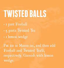 Fireball Twisted Tea Mason Jars Lemon Wedge