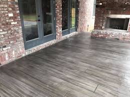 Grey Weathered Concrete Wood Porch Fairhope Al Concrete Wood Concrete Decor Concrete Patio