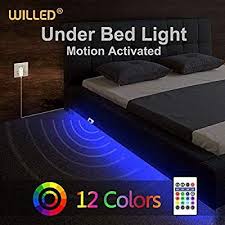 under bed light willed rgb color changing 5ft led strip with motion activated sensor rf remote controller timer powe under bed lighting bed lights under bed