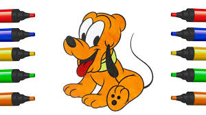 Exactly, you will start drawing in the eyes and brows and then start drawing out the lining for pluto's muzzle and jaw. How To Draw Pluto Disney Dog Drawing And Coloring For Kids Coloring Page Disney Dogs Drawing Dog Drawing Cool Drawings