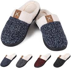 Amazon Com Women S House Shoes Men S House Slippers Warm Cotton Fleece Memory Foam Plush Lining Slip On Coz Mens House Shoes Mens Warm Slippers Warm Slippers
