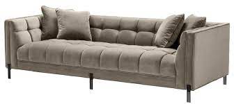 Our fabric and leather upholstery pieces are tailored by hand in our north american workshops. Casa Padrino Luxury Velvet Sofa With 4 Pillows Greige Black 231 X 95 X H 68 Cm Living Room Sofa Luxury Quality