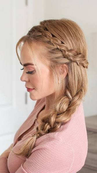 Serving main character energy with this intricate side braid ✨, Soft, detailed, and just a little bit extra—aka the kind of style that turns heads without trying., Would you wear this for a casual day ...