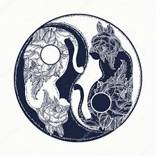 Download Cats Yin And Yang Tattoo Boho Mandala Symbol Harmony And Balance Tattoo And T Shirt Design Yoga Spirituality Silhouettes Floral Cats Yin And Yang For Coloring Book 138070996 Larastock