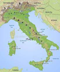 Terrain map shows different physical features of the landscape. Simple Italy Physical Map Mountains Volcanoes Rivers Islands Italy Map Physical Map Italy
