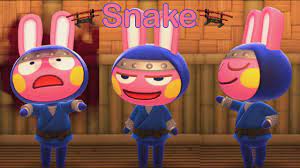 Except for the big, pink ears that give him away every time. Animal Crossing New Horizons Snake All 46 Emote Reactions Youtube
