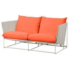 The natural color of the frame gives the piece a casual elegance while the cushions make it the perfect spot for lounging. Havsten Loveseat In Outdoor Orange Beige Ikea