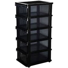 Plastic drawers are an organizer's dream come true. J Burrows 4 Drawer Storage Tower Black Officeworks