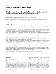 Clitoral stimulation is a necessity for most people to have an orgasm. Pdf More Frequent Vaginal Orgasm Is Associated With Experiencing Greater Excitement From Deep Vaginal Stimulation