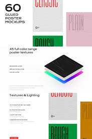 60 Glued Poster Mockup Bundle In 2020 Poster Mockup Postcard Mockup Print Mockup