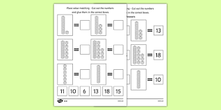 Understand the following as special cases Place Value Tens And Ones Cut And Stick Worksheet