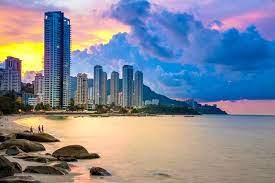 The airport is located near bayan lepas at the southeastern tip of penang island, 16 km (9.9 mi) south of the city centre. Penang Island