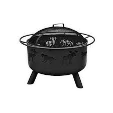 Round stainless steel wood burning portable fire pit with. Black Landmann Usa 28347 Big Sky Fire Pit Wildlife Patio Lawn Garden Fire Pits Bowls Urbytus Com
