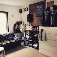 部屋全体 目指せ洋服屋さん風 壁紙屋本舗 ニトリ 洋服部屋 などのインテリア実例 2015 04 30 00 43 15 roomclip ルームクリップ インテリア 家具 インテリア インテリア 洋服