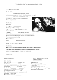 Get inspired by our community of talented artists. Song Worksheet See You Again By Wiz Khalifa Fast And Furious 7