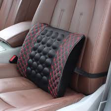 Electric Massage Lumbar Cushion Car Office Dual Purpose Microfiber Pu Leather Back Support Car Cuscino Lombare Gift R 7265
