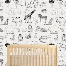 Safari Animal Removable Wallpaper Etsy Safari Nursery Decor Nursery Wallpaper Safari Nursery Wall Art