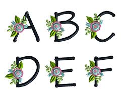 Agatha alphabet, angel alphabet, ant alphabet, architect alphabet. Floral Alphabet Font Machine Embroidery Designs 2 Sizes