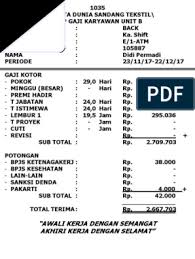 Check spelling or type a new query. Contoh Slip Gaji