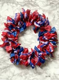 The wreath looks especially pretty on your blue foor. How To Make A Red White And Blue Scarf Wreath This Is Our Bliss