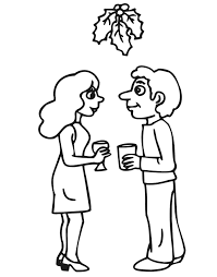 Mistletoe coloring pages for kids online. Couple Under The Mistletoe Coloring Page Free Printable Coloring Pages For Kids