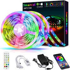 50ft 15m Led Strip Lights Smareal Led Lights Strip Rgb Led Strip Music Sync Color Changing Led Strip Lights Ap Light App Color Changing Led Led Strip Lighting