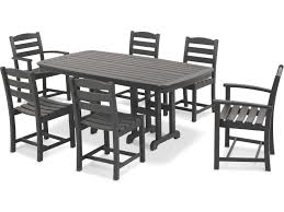 Polywood La Casa Cafe Recycled Plastic 7 Piece Dining Set Trex Outdoor Furniture Patio Dining Set 7 Piece Dining Set