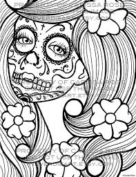 5 pages day of the dead girls digital, coloring book, coloring pages, digi stamp, adult coloring, halloween. Day Of The Dead Tattoo Flash Digital Download Print Your Own Etsy Coloring Books Abstract Coloring Pages Halloween Coloring Pages