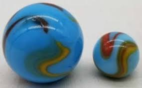 Vintage Glass Marbles ~ Peltier Burnt Superman (?)