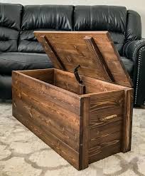 Wooden Storage Trunk Blanket Chest Rustic With Hinges And Rope Handles Rusticbox Woodendecor Farmhousedecor Ho Wooden Storage Blanket Chest Storage Trunk