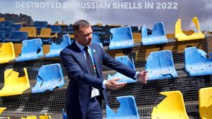 Ukraine displays destroyed stadium stand in Munich in reminder of war ahead  of Euro 2024 opener – KGET 17