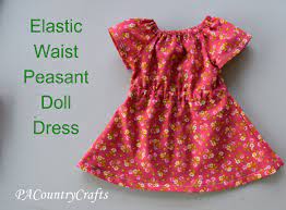 Elastic Waist Doll Dress Pattern Pacountrycrafts American Girl Doll Clothes Patterns Sewing Doll Clothes Doll Dress