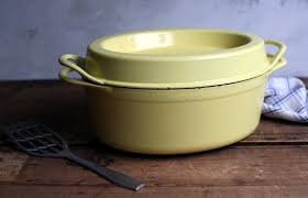 Large Dutch Oven Doufeu Andre Cousances Le Creuset Yellow Cast Etsy Cousances Kitschy Kitchen Oven Glove