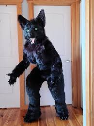 FurryWu Studio Black Wolf Fursuit Teen Costumes Caribou Full Furry Suit  Fursona Kigurumi Anime