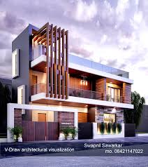 V Draw Architectural Visualization Small House Elevation Design Duplex House Design Modern Bungalow Exterior