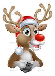 Christmas spirit backdrop old fashioned christmas scene merry christmas illustration doodle cartoon christmas house christmas vector characters house facade christmas vector winter wonderland. Christmas Reindeer Cartoon With Santa Hat Christmas Drawing Christmas Cartoon Characters Christmas Paintings