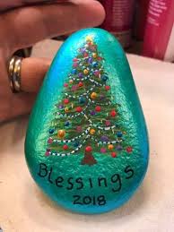 Blessings Rock Painted Rocks Diy Painted Rocks Christmas Tree Painting