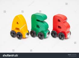 Russian Wooden Letters Train Alphabet With Locomotive Bright Colors Of Red Yellow Green And Blue On A White Background Wooden Letters Alphabet Early Childhood