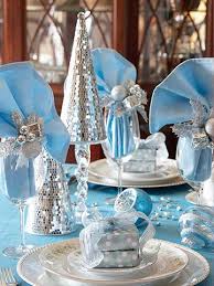 Deck Your Dining Table With These Easy To Make Christmas Centerpieces Blue Christmas Decor Christmas Decor Inspiration Christmas Tablescapes