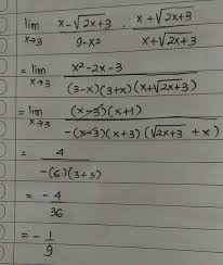 Find the derivative of the numerator. Limit X Mendekati 3 X Akar 2x 3 Per 9 X Mohon Bantuannya Brainly Co Id