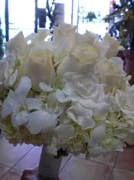 White Hydrangea Gardenia Roses And Dendrobium Orchids Designed By China Rose Florist Naples Fl Dendrobium Orchids China Rose White Hydrangea