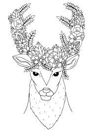 Grab this sweet free flowers adult coloring page. Vector Illustration Zentangl Doodle Deer With Flowers Coloring Page Anti Stress For Adults Black White Stock Vector Illustration Of Book Black 87715074