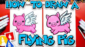 How To Draw A Funny Flying Pig - Youtube