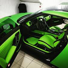 Nissan Gt R Custom Interior Lime Green And Black Hexagon Stitch Pattern Custom Car Interior Luxury Car Interior Truck Interior